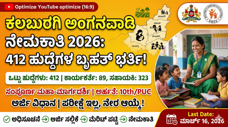 ಕಲಬುರಗಿ ಅಂಗನವಾಡಿ ನೇಮಕಾತಿ 2026